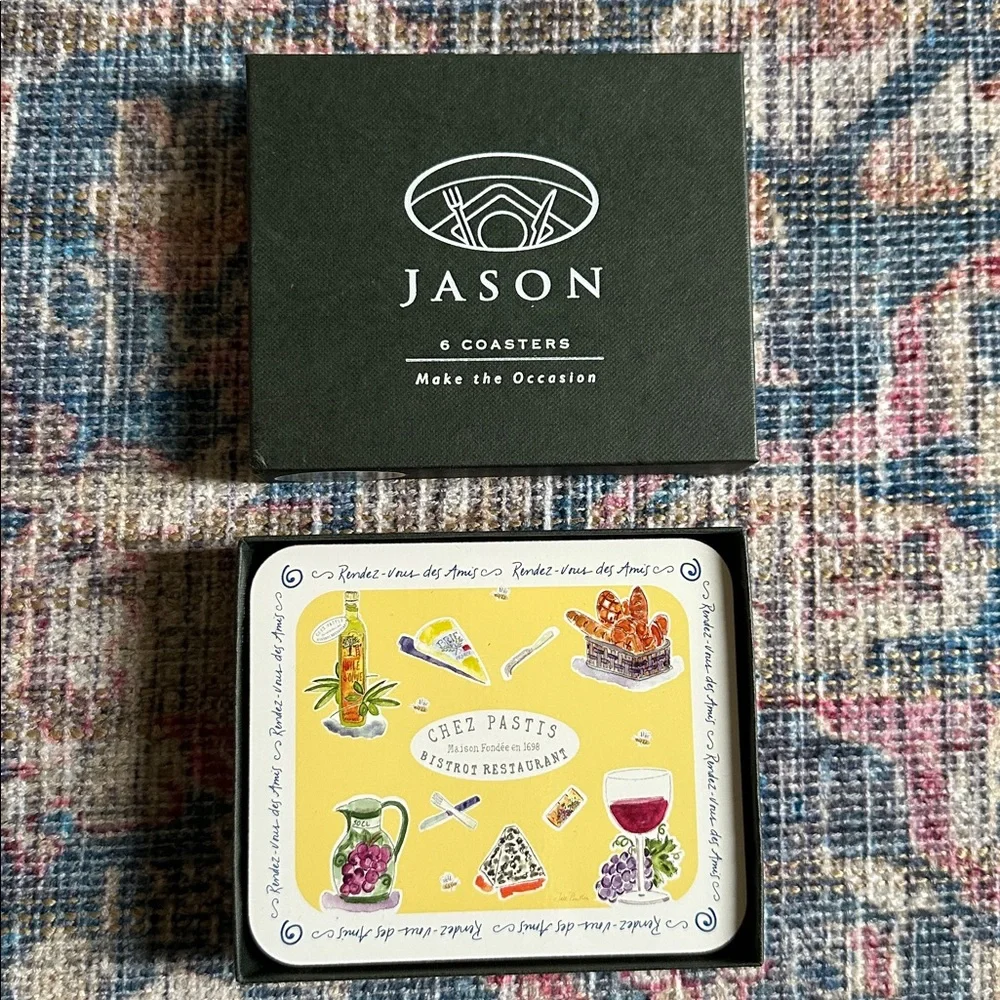 🍷 NWT JASON coaster set rendez-vous coasters with box NIB new vintage French